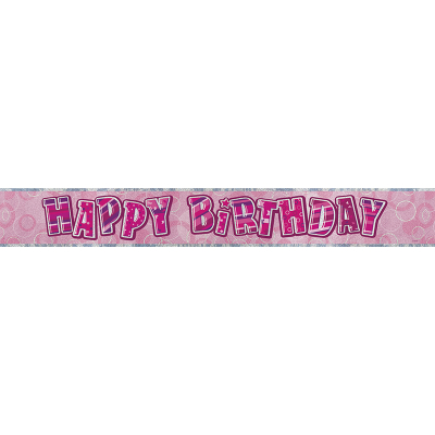 Glitz Birthday Pink Foil Banner