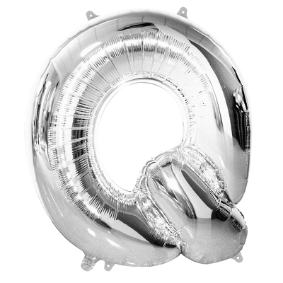 86cm 34 Inch Gaint Alphabet Letter Foil Balloon Silver Q Inflated with Helium
