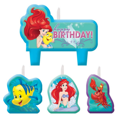 The Little Mermaid Ariel Dream Big Birthday Candle Set 4PK