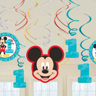 Mickey Fun To Be One Value Pack Swirl Decorations 12PK