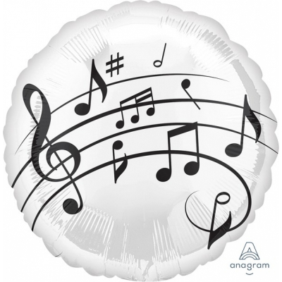 45cm Standard Music Notes Fun Foil Balloon Inflated with Helium
