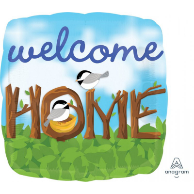 45cm Standard Welcome Home Chickadees Foil Balloon Inflated with Helium