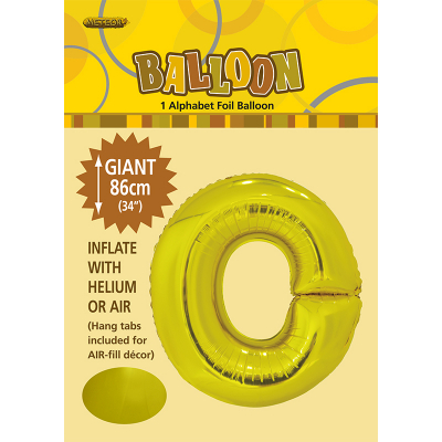 86cm 34 Inch Gaint Alphabet Foil Balloon Gold O