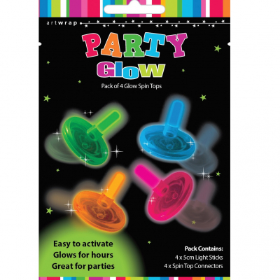 Glow Favours Spin Tops 4PK