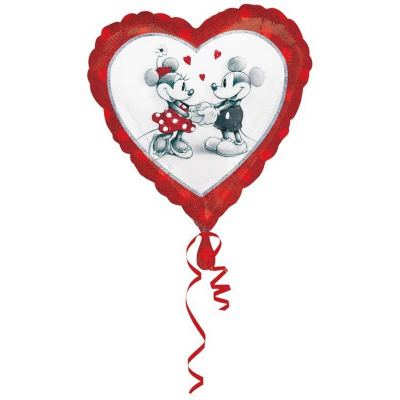 45cm Standard Mickey And Minnie Love Foil Balloon Inflated with Helium