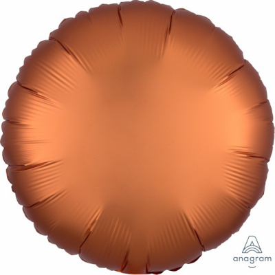 45cm Round Foil Balloon Satin Amber Inflated with Helium