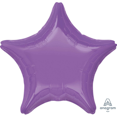 45cm Star Foil Balloon Lilac Inflated with Helium