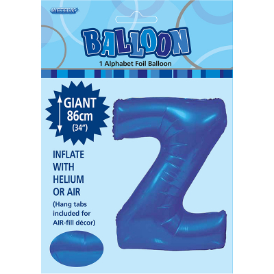 86cm 34 Inch Gaint Alphabet Foil Balloon Royal Blue Z