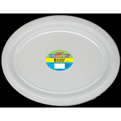 Oval Plastic Plates Pastel Blue 5PK