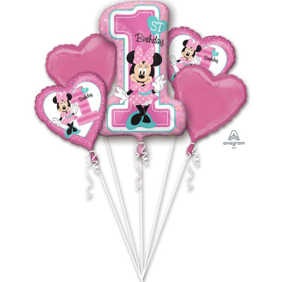 Minnie Fun To Be One Foil Balloon Bouquet 5PK