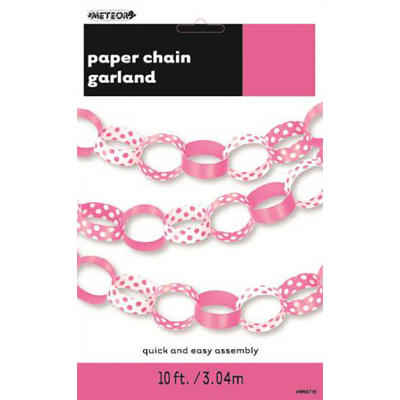 Polka Dots Paper Chain Hot Pink