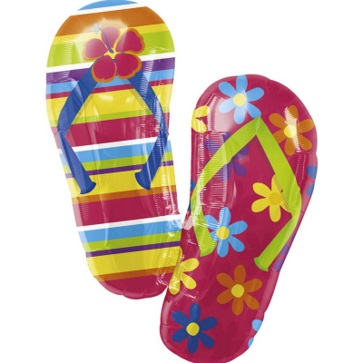 Supershape Flip Flops Foil Balloon Inflated with Helium