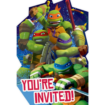 Teenage Mutant Ninja Turtles Postcard Invitations 8PK