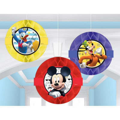 Mickey Mouse On The Go Honeycomb Decorations 3PK