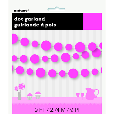 Dots Garland 9Ft Hot Pink