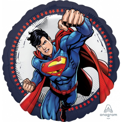 45cm Standard Superman Foil Balloon Inflated with Helium