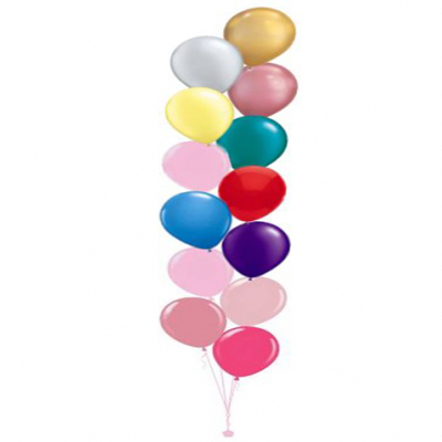 Plain Colour Helium Balloon Bouquests 13 Balloons