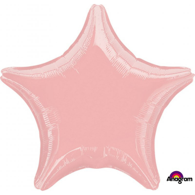45cm Star Foil Balloon Pastel Pink Inflated with Helium