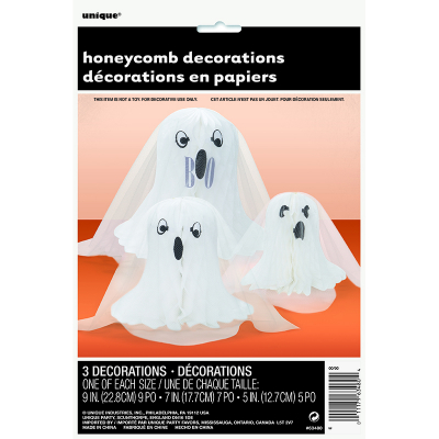 Ghost Honeycomb Veil Centrepiece Haunted House Halloween