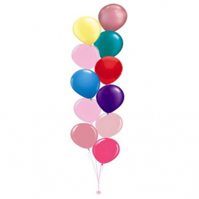 Plain Colour Helium Balloon Bouquests 11 Balloons