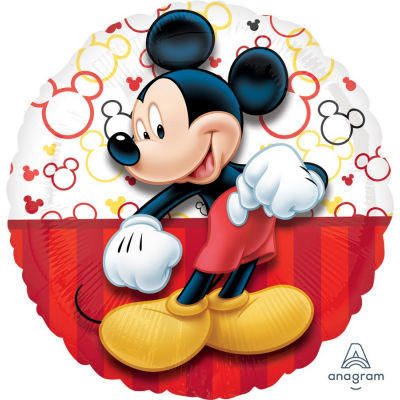 45cm Standard Mickey Portrait Foil Balloon Inflated with Helium
