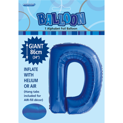 86cm 34 Inch Gaint Alphabet Foil Balloon Royal Blue D