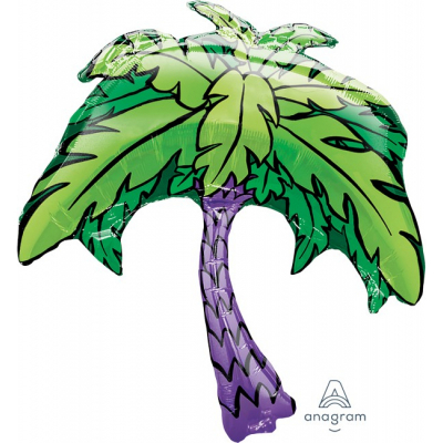 Supershape Palm Tree Foil Balloon Inflated with Helium
