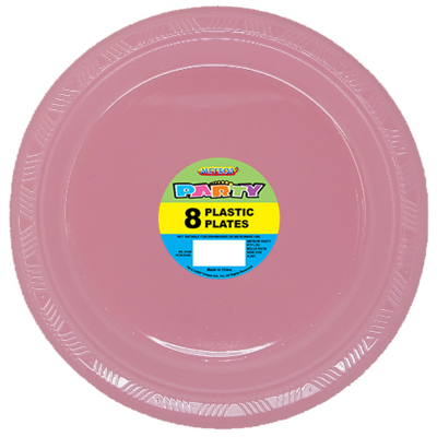 Plastic Around Plates 23cm Pastel Pink 8PK