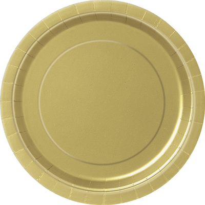 Paper Around Plates 23cm - Gold 8PK