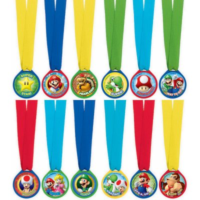 Super Mario Brothers Mini Award Medals 12PK
