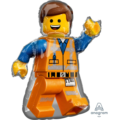 Supershape Lego Movie 2 Emmet Foil Balloon Inflated with Helium