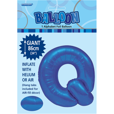 86cm 34 Inch Gaint Alphabet Foil Balloon Royal Blue Q