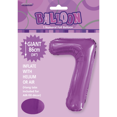 86cm 34 Inch Gaint Number Foil Balloon Purple 7