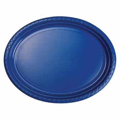Five Star Oval Large Plate 32.9cm x 24.5cm True Blue 20PK