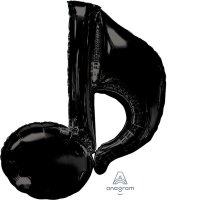 Supershape Music Note Foil Balloon Inflated with Helium