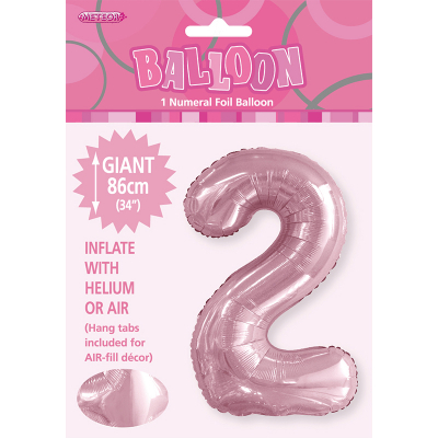86cm 34 Inch Gaint Number Foil Balloon Pastel Pink 2
