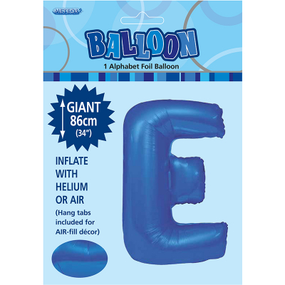86cm 34 Inch Gaint Alphabet Foil Balloon Royal Blue E