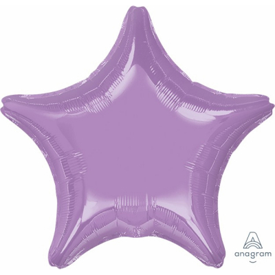 45cm Star Foil Balloon Lavender Inflated with Helium