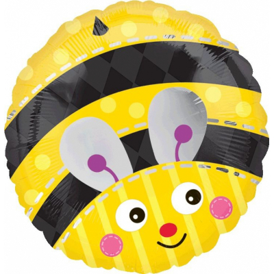 45cm Standard Cute Bumble Bee Foil Balloon Inflated with Helium