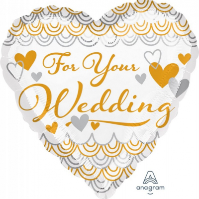 45cm Standard For Your Wedding Heart Foil Balloon Inflated with Helium