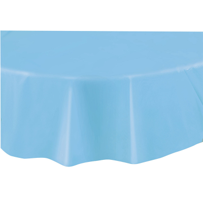 Round Plastic Tablecover Pastel Blue