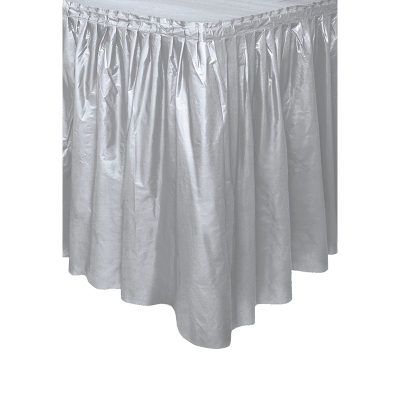 Plastic Tableskirt Silver