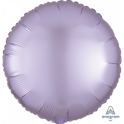 45cm Round Foil Balloon Satin Pastel Lilac Inflated with Helium