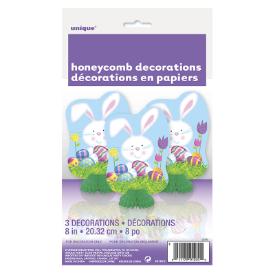 Easter Bunny Honeycomb Decoration 3PK