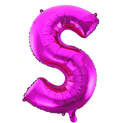 86cm 34 Inch Gaint Alphabet Letter Foil Balloon Dark Pink S Inflated with Helium