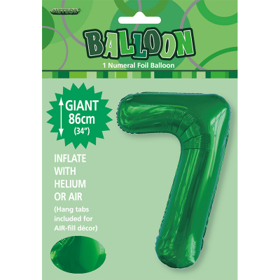 86cm 34 Inch Gaint Number Foil Balloon Dark Green 7