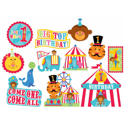 Fisher Price 1st Birthday Circus Value Pack Cutouts - Printed Paper 12PK