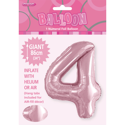 86cm 34 Inch Gaint Number Foil Balloon Pastel Pink 4